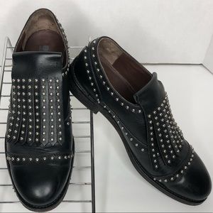 Boemos leather silver stud loafers